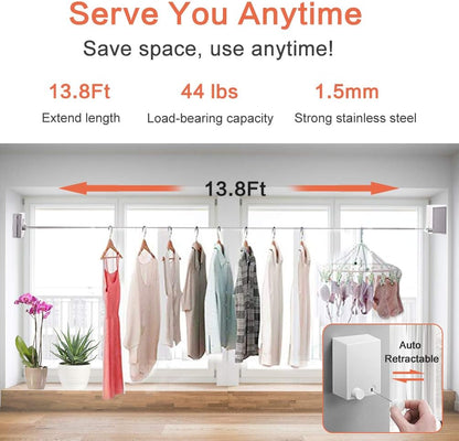 حبل غسيل قابل للسحب بطول 4.2 متر