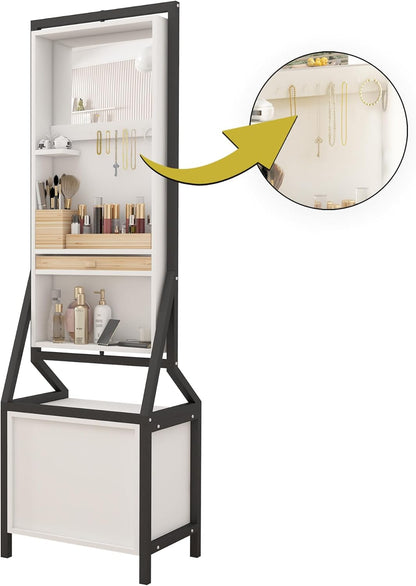 خزانة مجوهرات وماكياج  مع مرآة