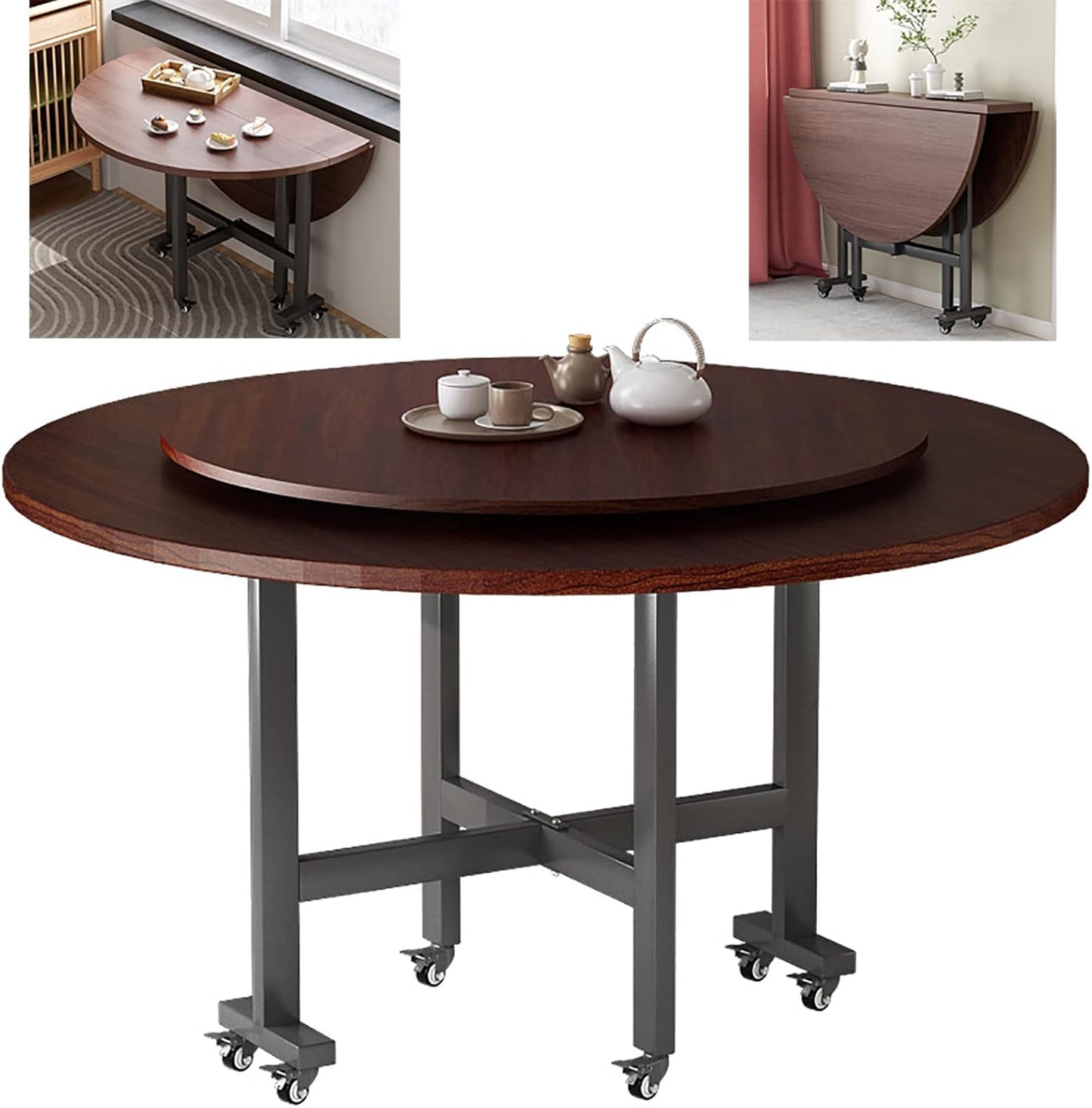 طاولة طعام مستديرة قابلة للطي