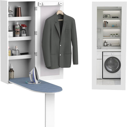 لوح مُنظم مع خزانة تخزين ومرايا