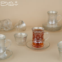 طقم استكانة وفنجان 18 قطعة