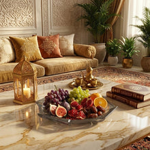 وعاء فاكهة كريستالي سداسي الشكل عصري - 30 سم