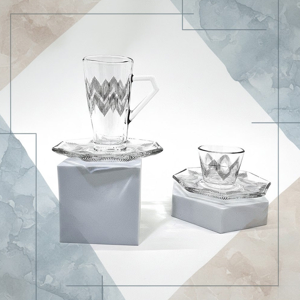 طقم استكانة وفنجان 18قطعة Diva Lady