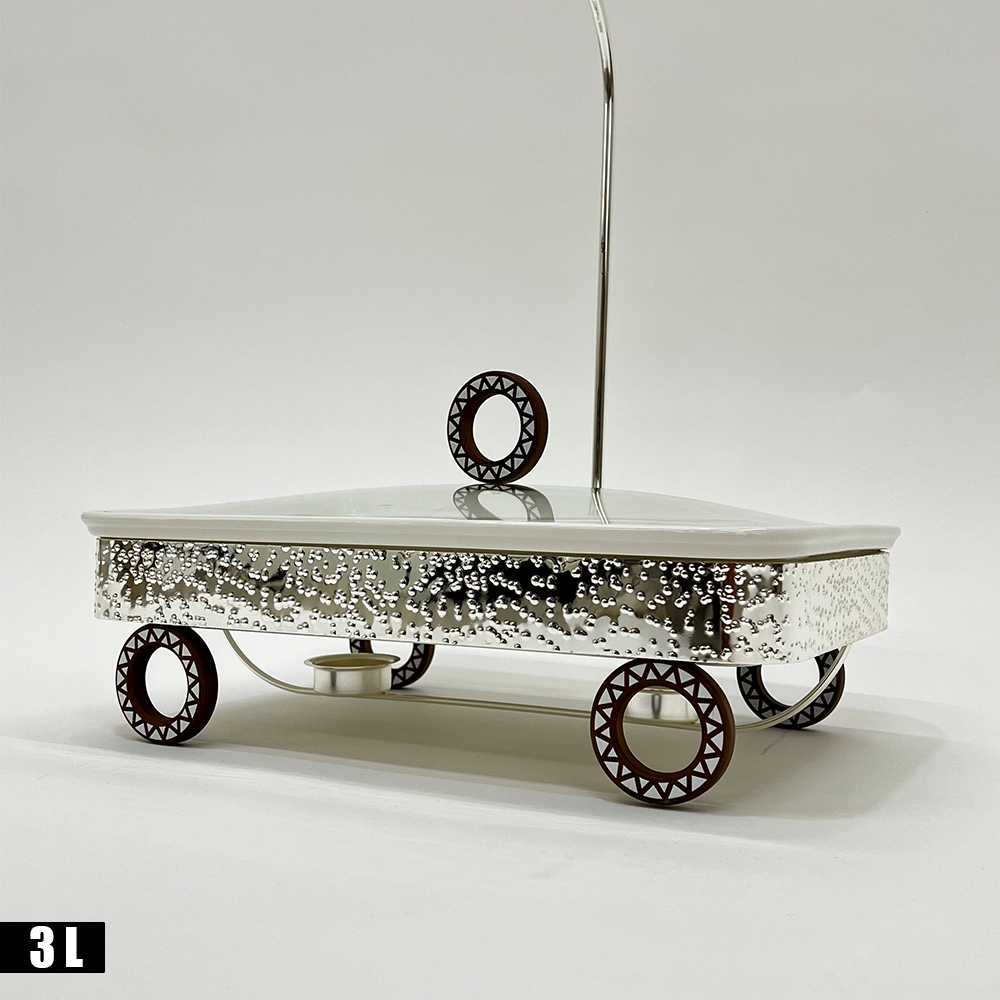 سخان طعام مع غطاء زجاجي علوي سعة 3 لتر