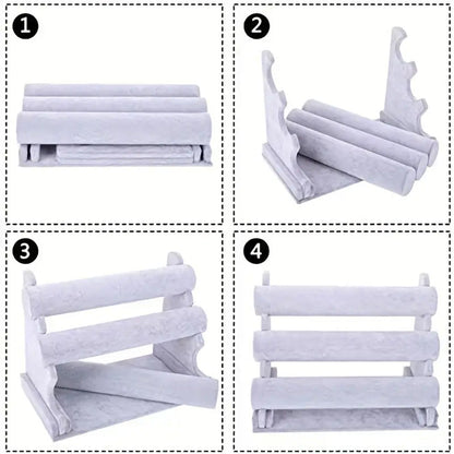 حامل تنظيم  أساور وساعات مخملي 3 طبقات