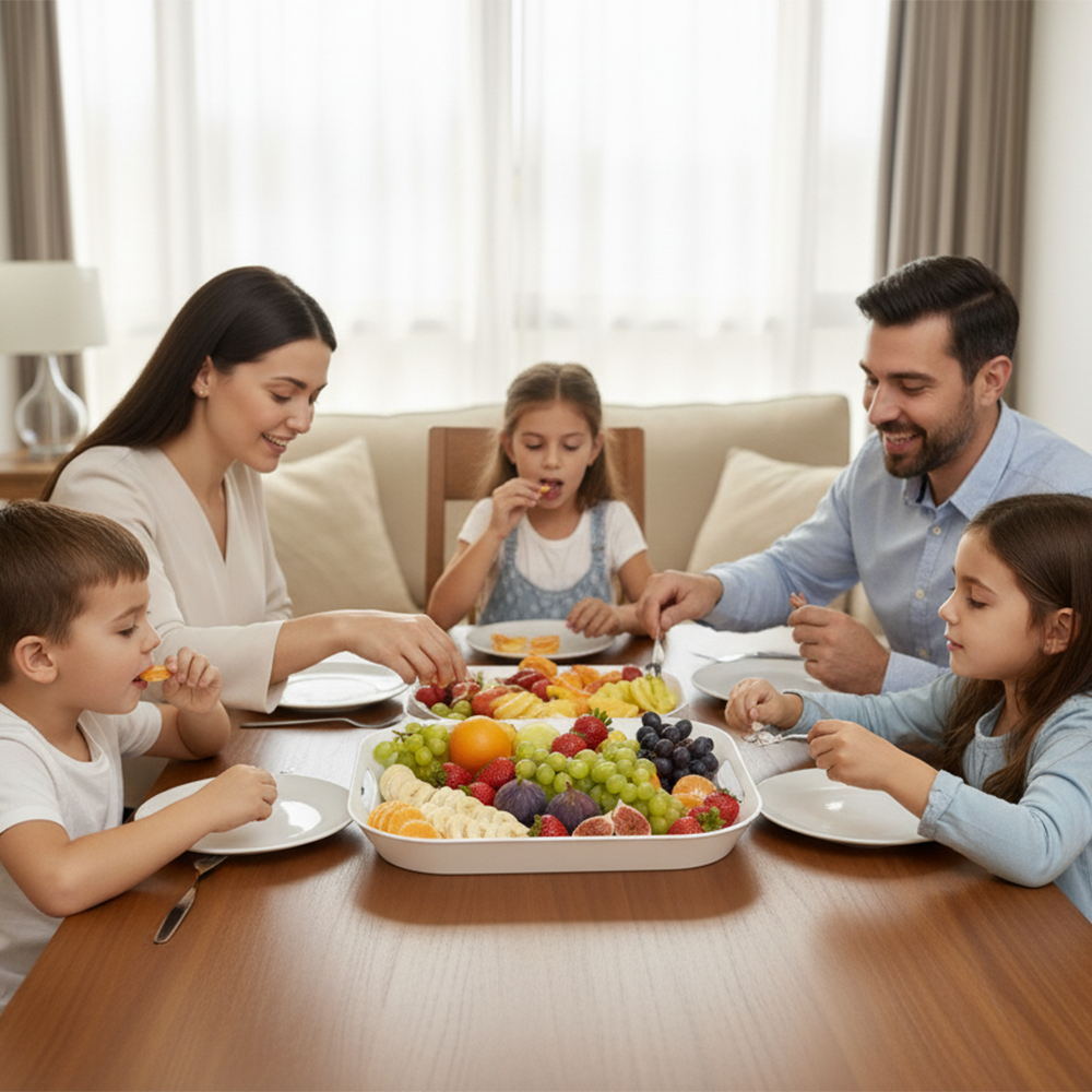 صينية تقديم بمقابض جانبية تصميم عصري