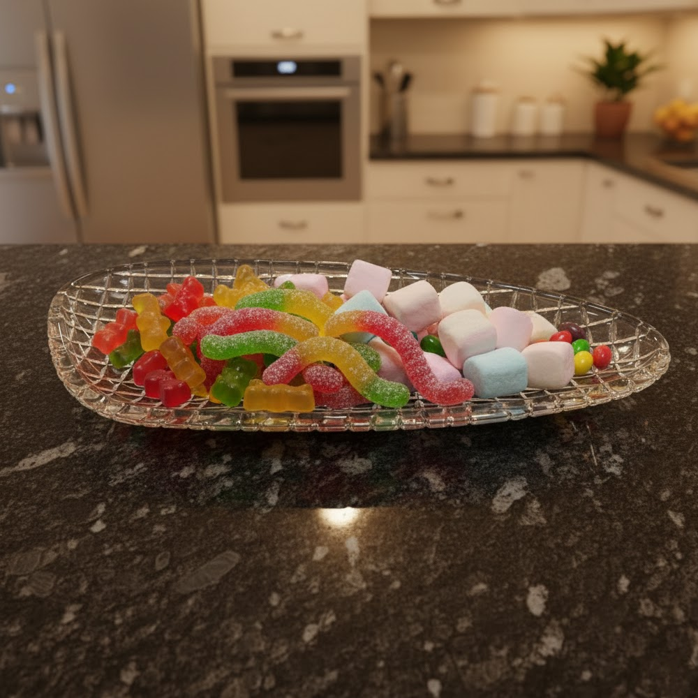 طبق تقديم زجاجي فاخر