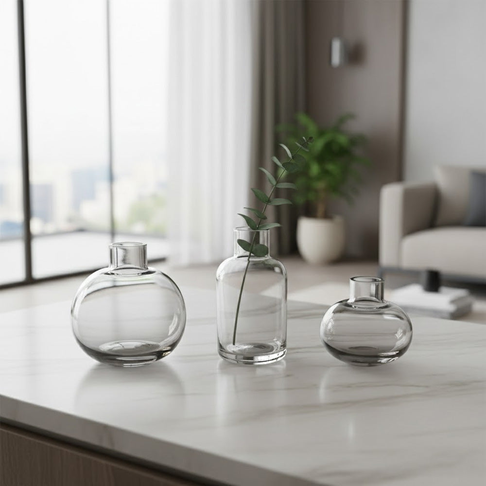 طقم مزهريات زجاجية (3 قطع)