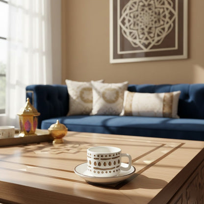 طقم فناجين وصحون قهوة 12 قطعة