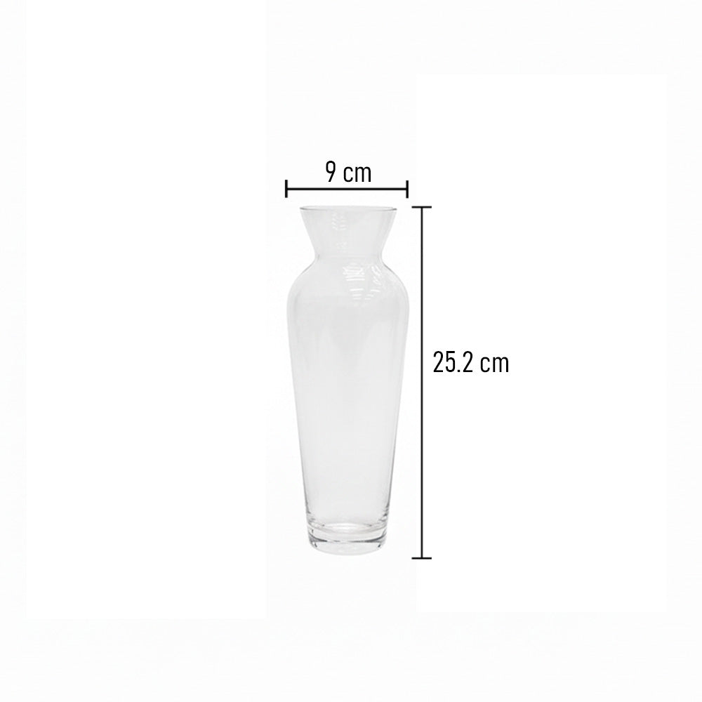 مزهرية زجاجية شفافة