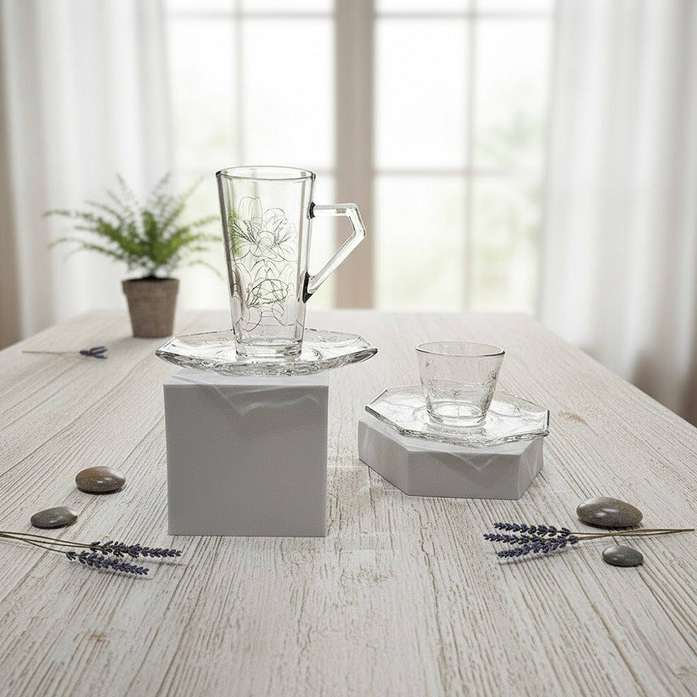 طقم استكانة وفنجان 18قطعة Diva Lady