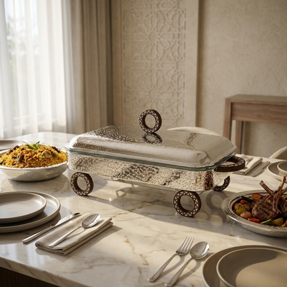 سخان تقديم طعام بغطاء زجاجي