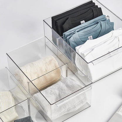 صندوق تخزين شفاف مع فواصل