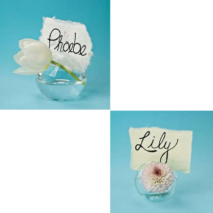 حامل بطاقة الزفاف مزهرية زجاجية