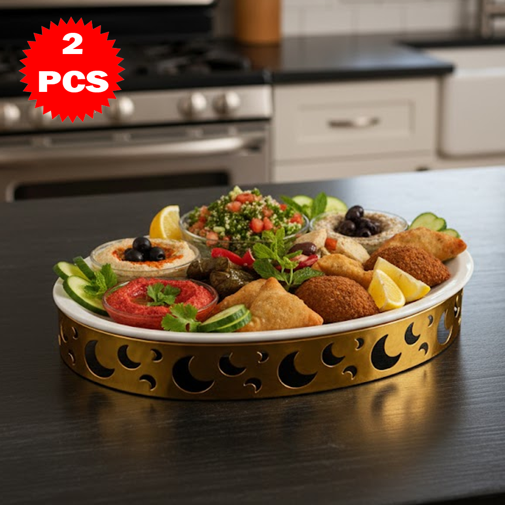 33x25 طبق تقديم صغير سيراميك مع حامل معدني