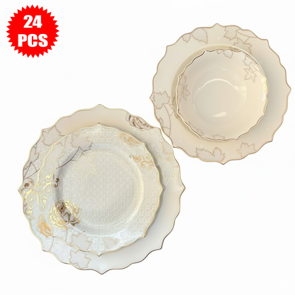 طقم أطباق مائدة فاخر 24 قطعة