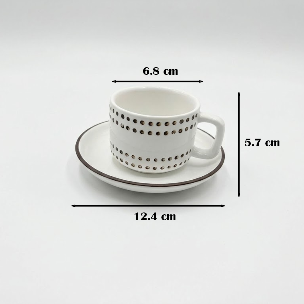 طقم فناجين وصحون قهوة سيراميك 12 قطعة