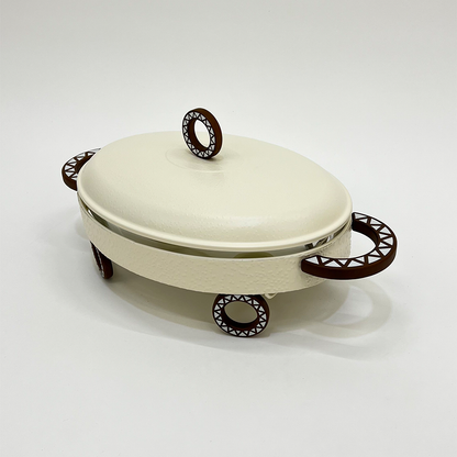 سخان طعام معدني مع طبق زجاجي 3 لتر