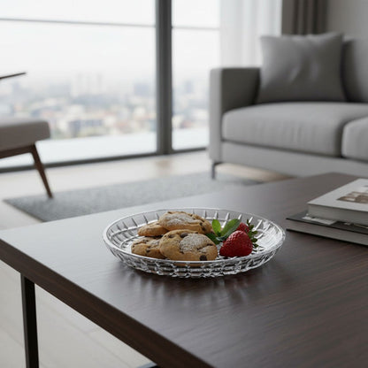 طبق تقديم زجاجي فاخر