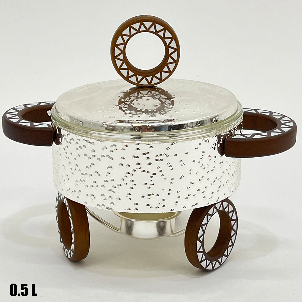 سخان طعام زجاجي دائري صغير 0.5 لتر