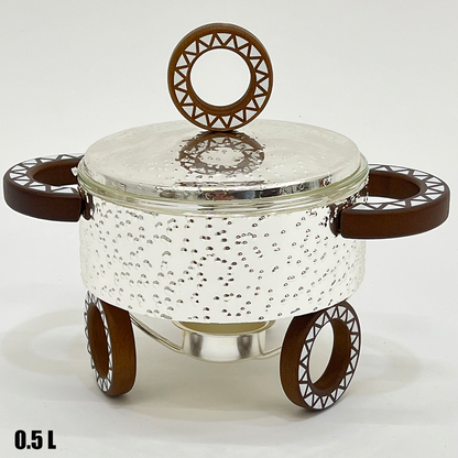 سخان طعام زجاجي دائري صغير 0.5 لتر