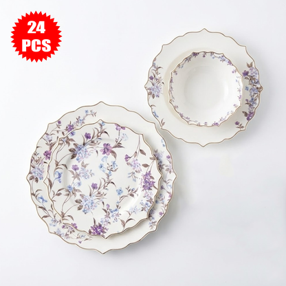 طقم أطباق مائدة فاخر 24 قطعة