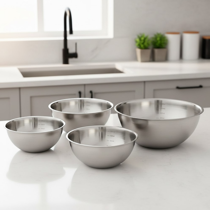 أوعية خلط من الستانلس ستيل 4مقاسات