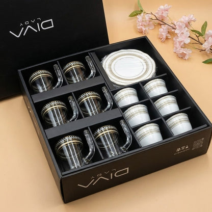 طقم استكانه وفنجان 18 قطعة