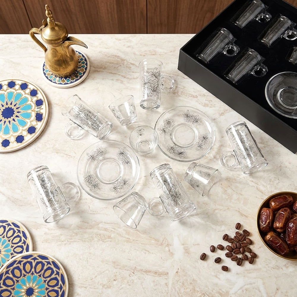 طقم استكانة وفنجان 18قطعة Diva Lady