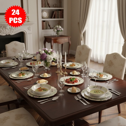 طقم أطباق مائدة فاخر 24 قطعة