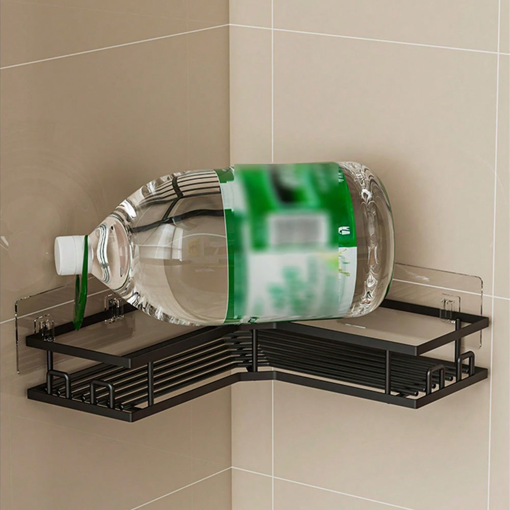 مجموعة رفوف تخزين زاوية للحمام بدون حفر، مكونة من 5 قطع