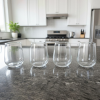 طقم أكواب زجاجية شفافة 430 مل 4 قطع