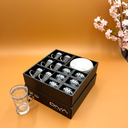 طقم استكانة وفنجان 18قطعة