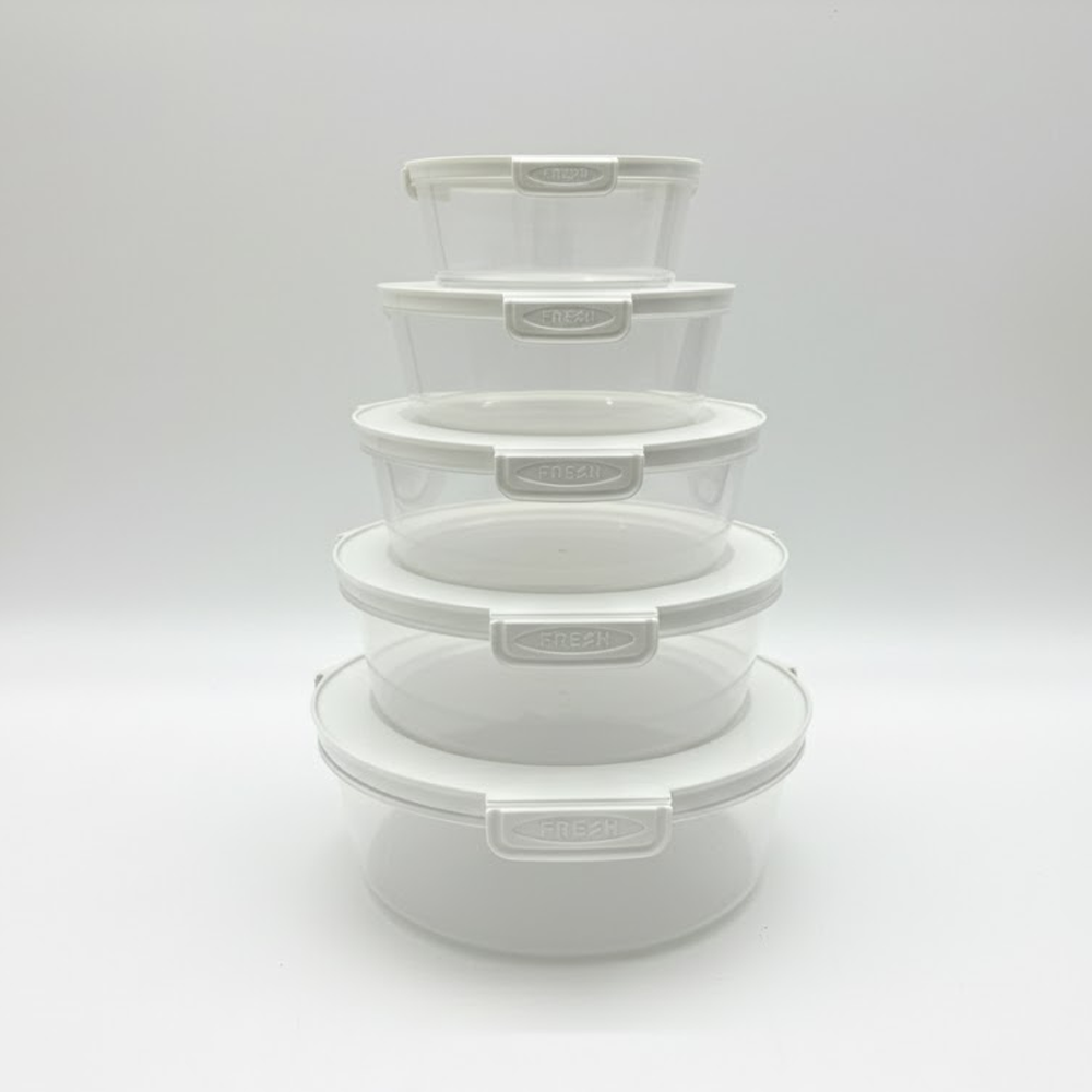 طقم علب حفظ الطعام محكمة الإغلاق 5 أحجام