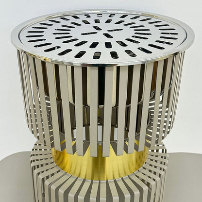 دوة و شواية معدنية بإطار ذهبي