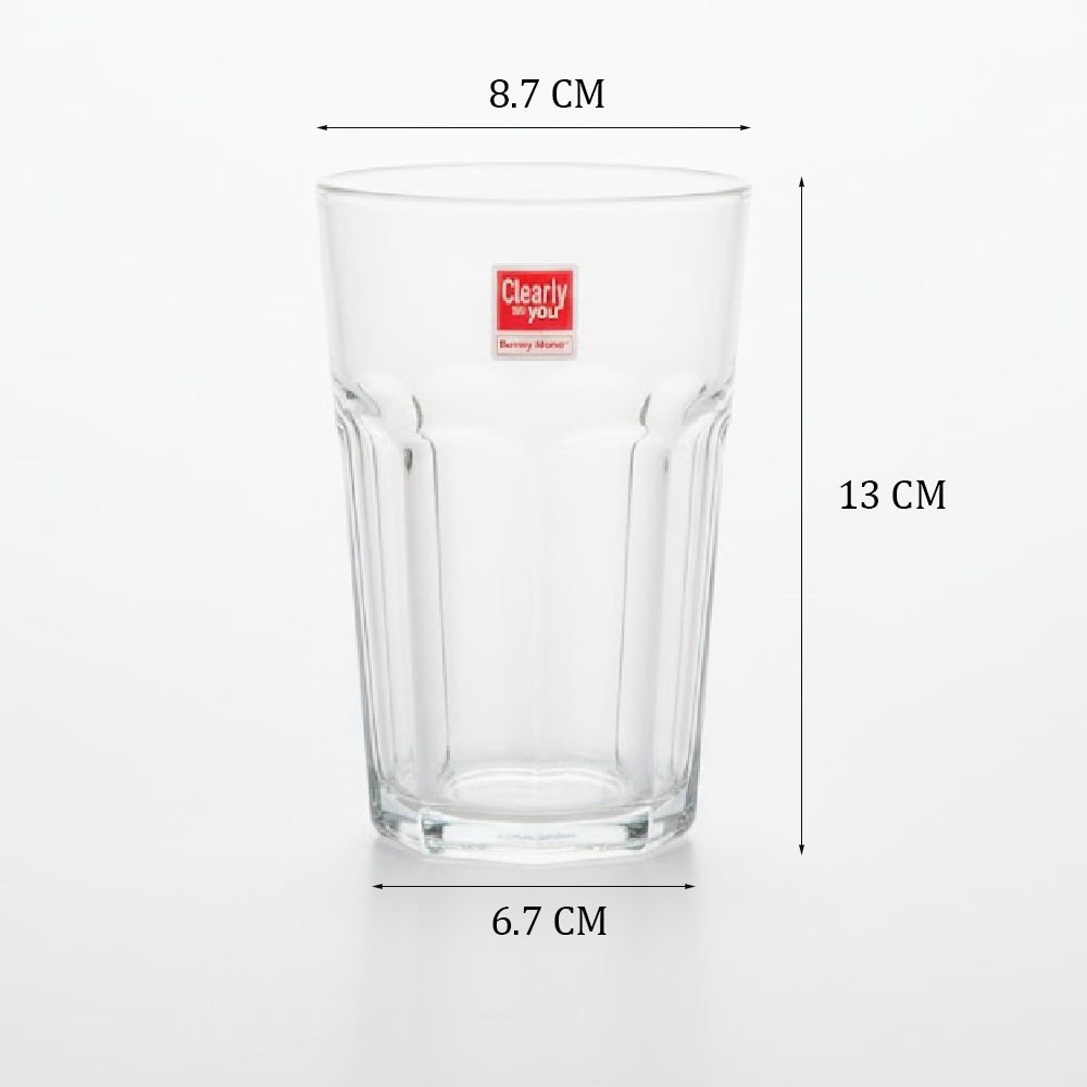 طقم أكواب زجاجية شفافة كلاسيكية – 6 قطع (415 مل)