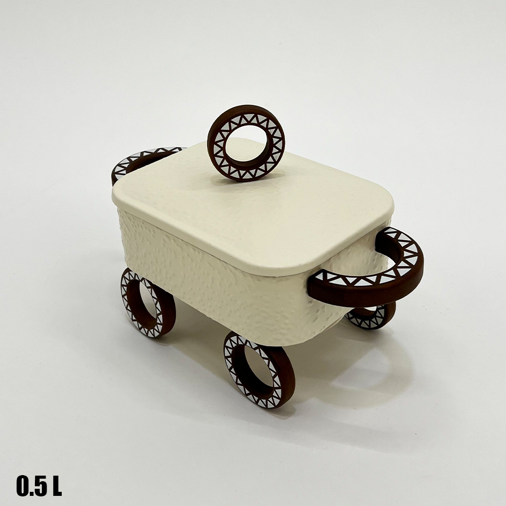 سخان طعام زجاجي مستطيل صغير 0.5 لتر