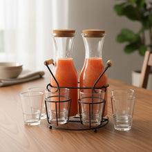 برطمانات مع أكواب وحامل