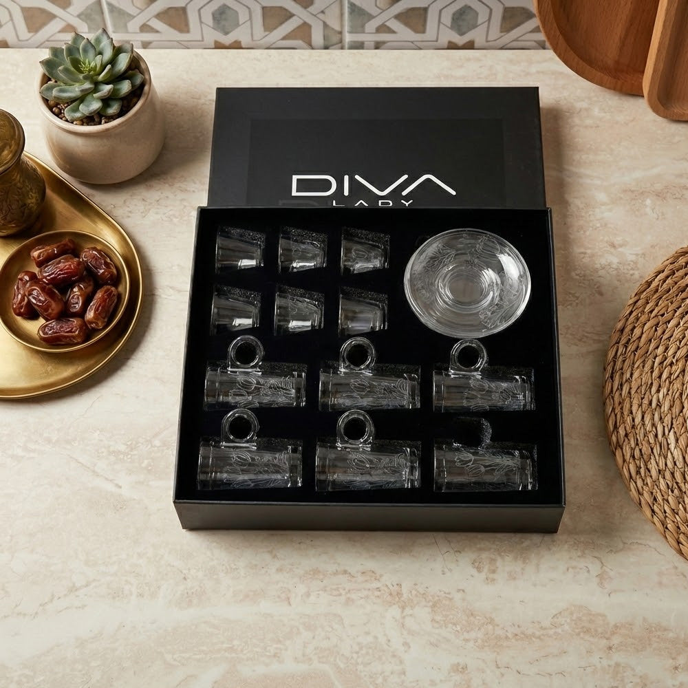 طقم استكانة وفنجان 18 قطعة Alkuwaity Al Awal الكويتي الأول