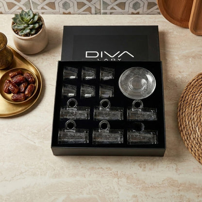 طقم استكانة وفنجان 18 قطعة Alkuwaity Al Awal الكويتي الأول