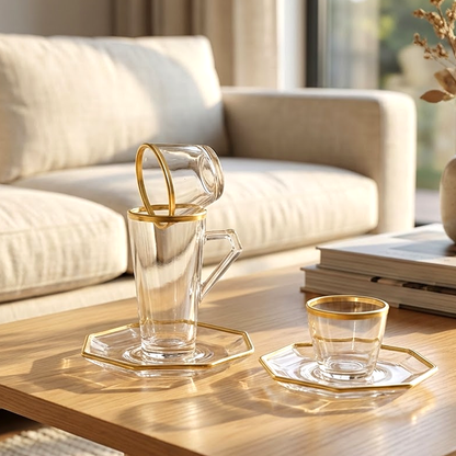 طقم استكانة وفنجان 18قطعة Diva Lady