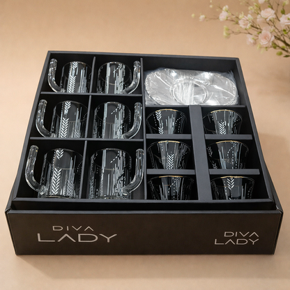 طقم استكانة وفنجان 18 قطعة Alkuwaity Al Awal الكويتي الأول