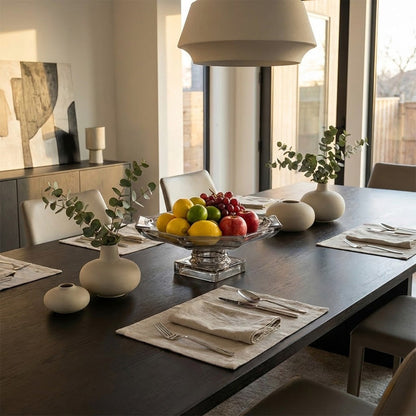 وعاء فاكهة عصري من الكريستال على قاعدة - 30 سم