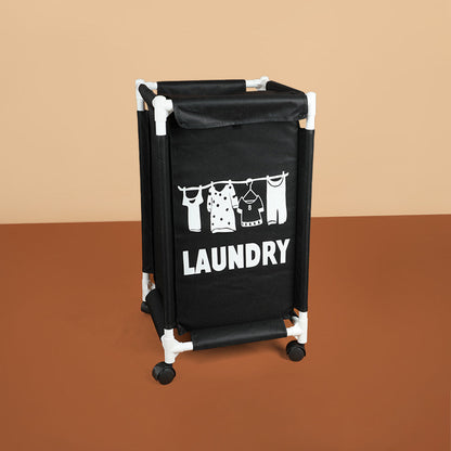 سلة غسيل ذات حجرة واحدة مع غطاء، المقاس: ارتفاع 65 × عرض 35 × طول 35