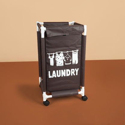 سلة غسيل ذات حجرة واحدة مع غطاء، المقاس: ارتفاع 65 × عرض 35 × طول 35