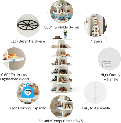 برج رفوف هرمي دوار للأحذية