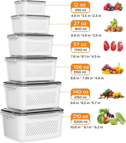 صناديق التخزين للثلاجة 6 قطع