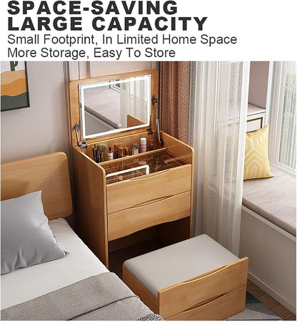 طاولة لمستحضرات التجميل مع مرآة مضيئة