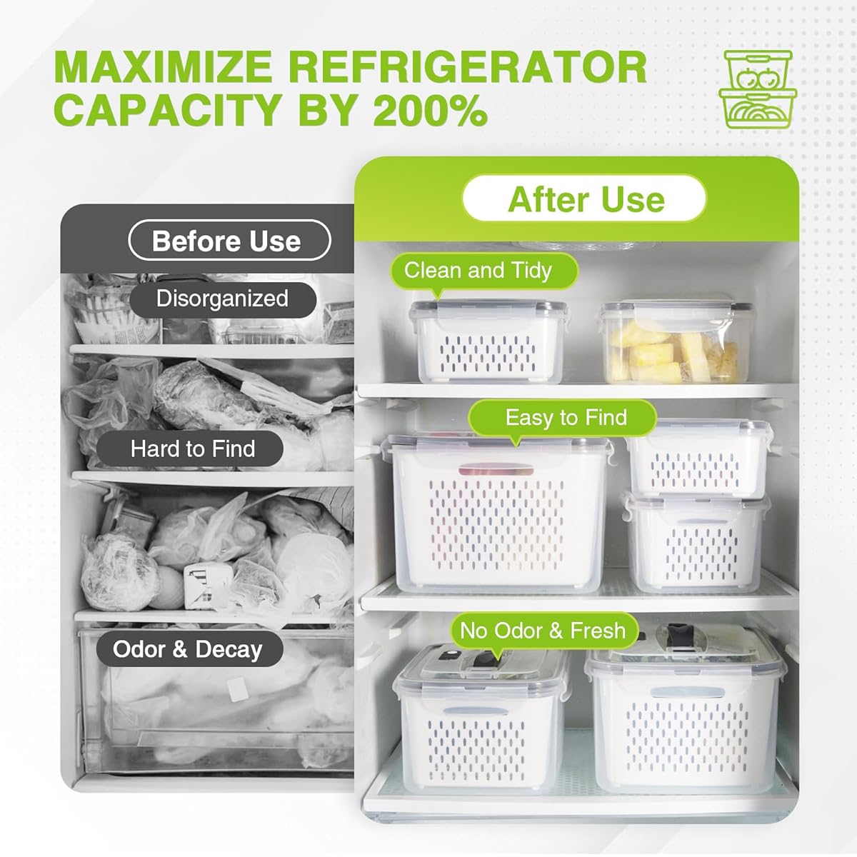 طقم صناديق ثلاجة للتخزين 7 قطعة