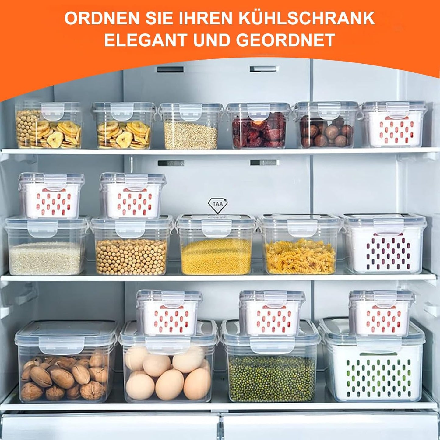 طقم صناديق ثلاجة للتخزين 9 قطعة